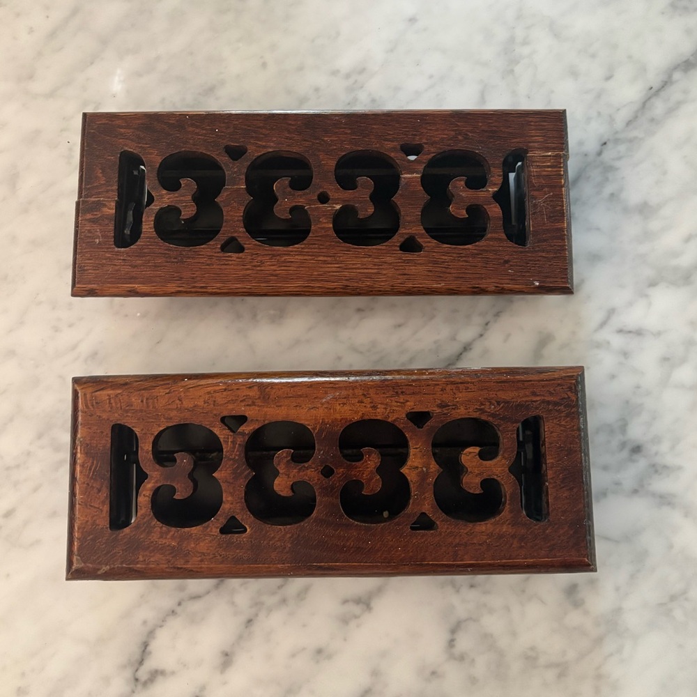 X2 walnut wood floor vent covers